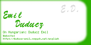 emil duducz business card